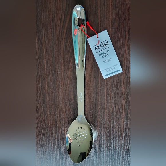 All-Clad long handled Stainless Steel 13" Large slotted/perforated spoon NEW! - Picture 4 of 6